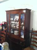 Large china cabinet, china, serving bowls / pieces