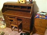 Nice roll-top desk and filing cabinet