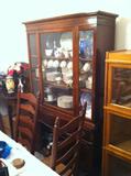 China cabinet full of fine china (in total 3 sets of fine china and a china tea set!)