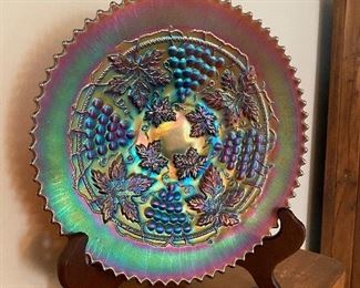 Pair of Northwood carnival glass plates