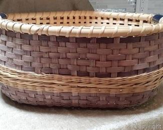 Large Handmade reed Double Basket with Handles