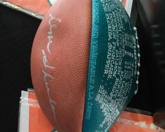 Don Shula signed football menu