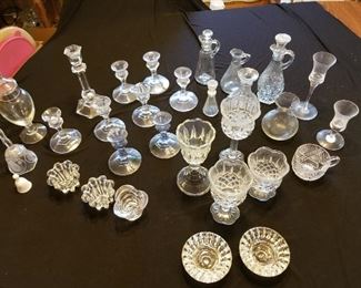 Crystal Glass Candle holders and Cruets