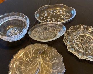 Cut glass Serving Plates and Bowls