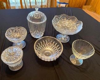 Cut glassware candy dishes 