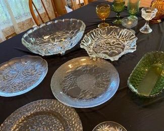 Glass serving plates 
