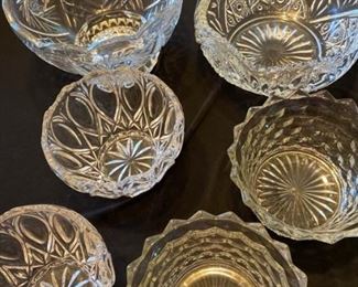 Heavy cut glass bowls 