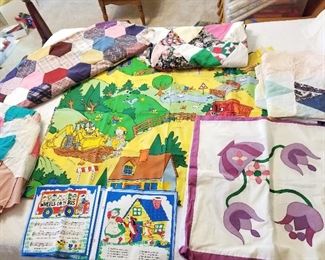 Handmade Quilt pieces and Quilt tops 