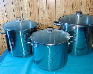 Large Stainless Stock Pots 
