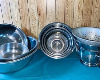 Stainless Mixing Bowls and Strainers 
