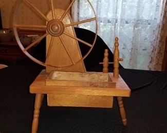Vintage Wooden Spinning Musical Wheel 