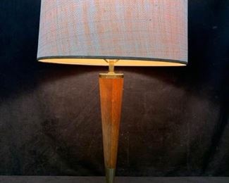 170r MCM Table Lamp Wood  Brass