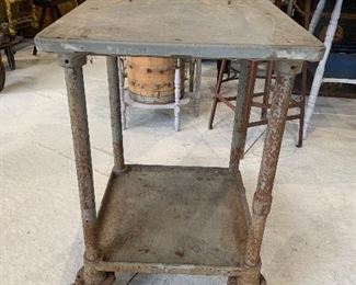 Vintage Industrial two layer cart, rolling table 
