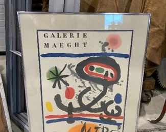 Vintage MIRO Galerie Maeght poster, framed 