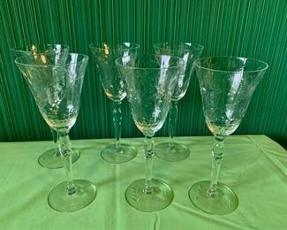 CLEARANCE   !  $6.00 now, was $30.00.........Beautiful Wine Glasses, 8 1/2" tall (L291)