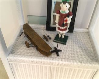 Vintage Wright flyer and nutcracker 