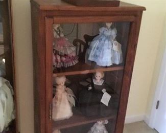 Doll display case #2 with dolls