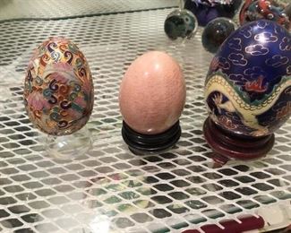 Enamel and alabaster eggs