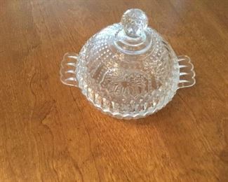 Pressed lidded butter dish