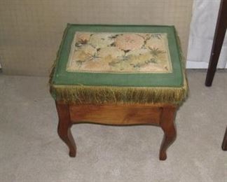 Vintage sewing stool, next photo shows inside.