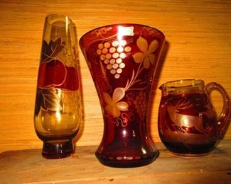 Czech Amber Glass $25-$45 each