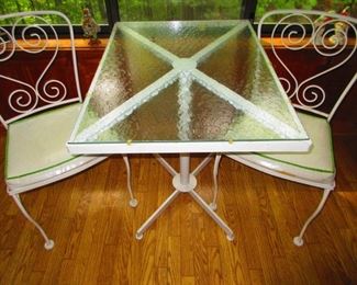 Glass Top Table with Two Chairs $45