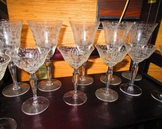 Group of Etched Stemware $30