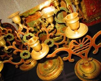 Brass Trays and Candlesticks $10-$15