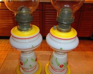 Pair of Oil Lamps $65