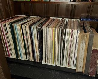 records, a mix, 60,s 70,s 80's  rock.  Some classical , some big band.  Some soft rock 