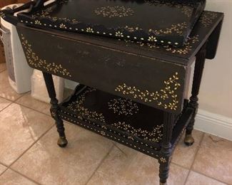 oriental tea cart with tray