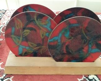 cloisonne set of small plates 