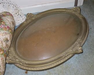 Antique Oval Glass Picture Frame