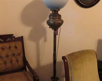 Antique Gorgeous Brass Base Floor Lamp