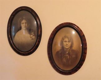 Pair Of Antique Oval Glass Frames
