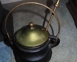 Antique Cast Iron Oil Pot for Fireplace