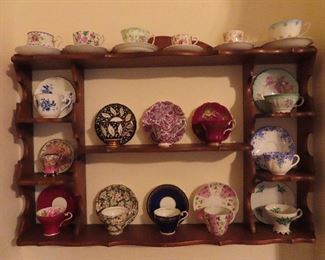 Nice Collection of Tea Cups - Wall Shelf