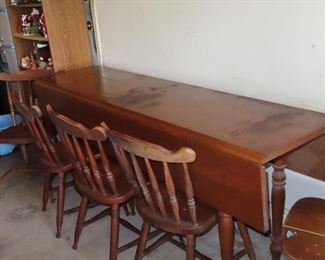 Very Nice Long Drop Side Dining Table with 6 Chairs