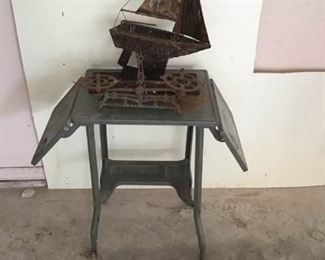 Antique Iron Sail Boat and Scale