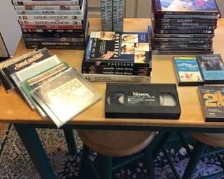 BluRay, DVDs, CDs, and Cassettes