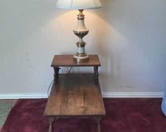 Early American Side Table and Lamp