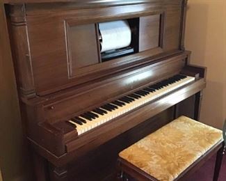 Player Piano with Music Rolls