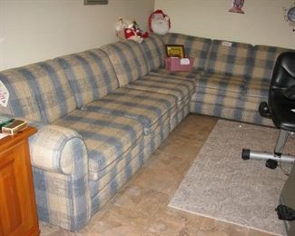 Simmons blue plaid sectional  BUY IT NOW $ 285.00