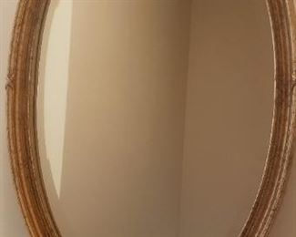Oval Gold Framed Hall Mirror