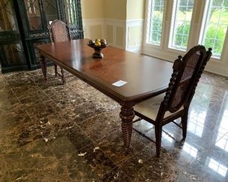 7. Incredible Dining Table with 2 leaves $750.                112" long with leaves x 49" x 30" tall. each leaf is 20" wide 