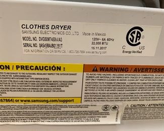59. Newer Samsung GAS Dryer $$400