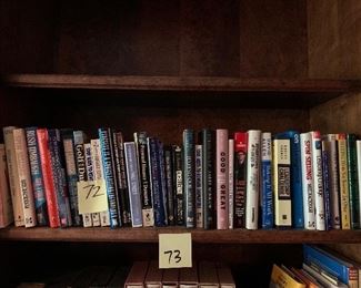 72. Shelf of books, golf misc top shelf right $10