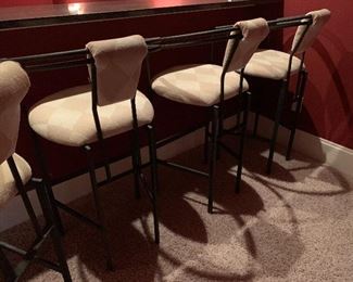 96. 4 modern Brstools in clean good shape. $200.       20" x 20" x 40" tall 
