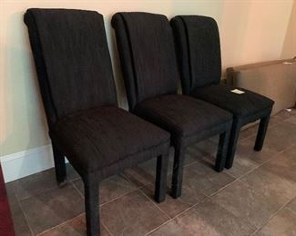 105. Set fo 3 contemporary Slipper dining chairs $75 19" x 20" x 40" tall 