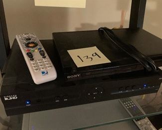 139. Sony DVD player and direct tv receiver $10